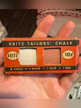 Vintage DRITZ Tailor's Chalk-Original Box & Chalk-1949 new antique sewing